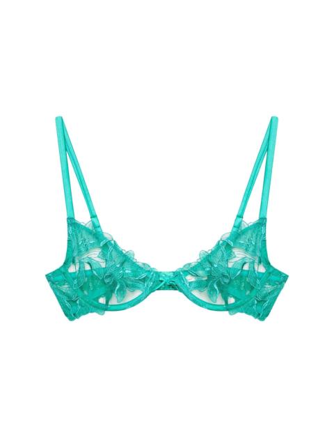 Fleur du Mal Lily Embroidery Plunge Demi Bra