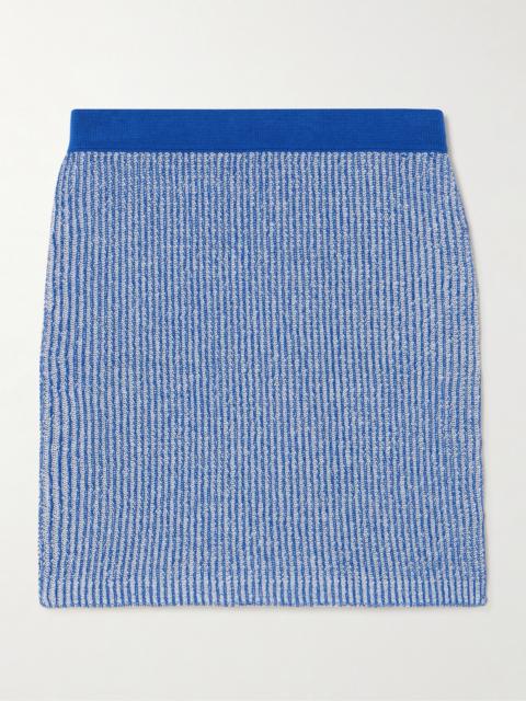 ESCVDO Dual Ribbed Cotton Mini Skirt