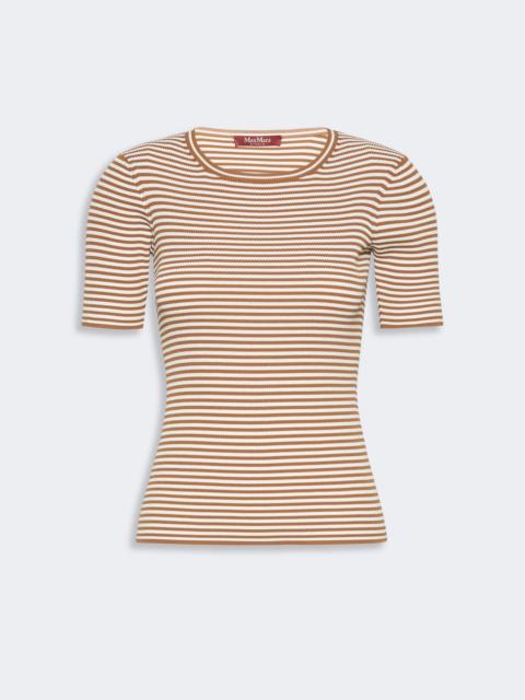 Max Mara UMANO Slim-fit viscose crepe sweater - CARAMEL