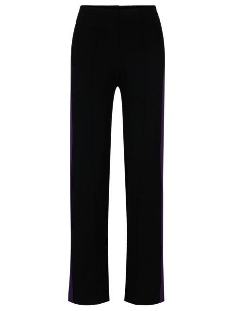 BOSS NAOMI X BOSS KNITTED TROUSERS WITH CONTRAST SIDE STRIPE