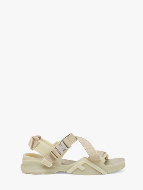 FENDI Beige fabric sandals