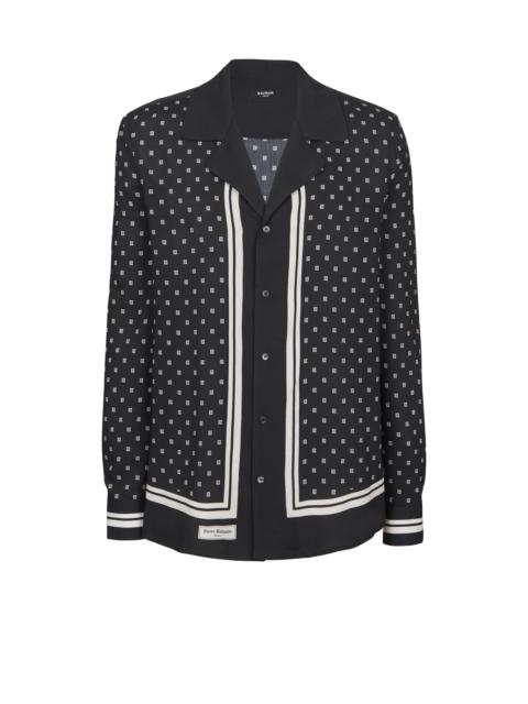 Balmain Monogrammed scarf-print shirt