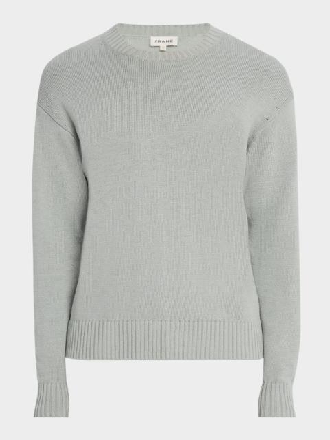 FRAME Men's Crewneck Silk-Cotton Knit Sweater