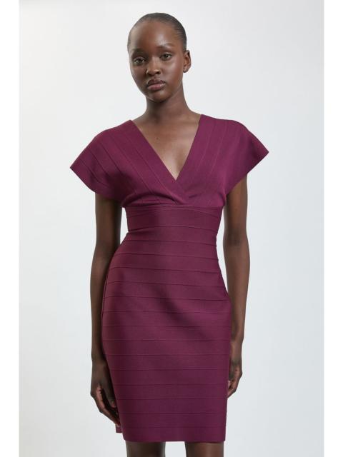 KAREN MILLEN Figure Form Bandage Angel Sleeve Knit Mini Dress