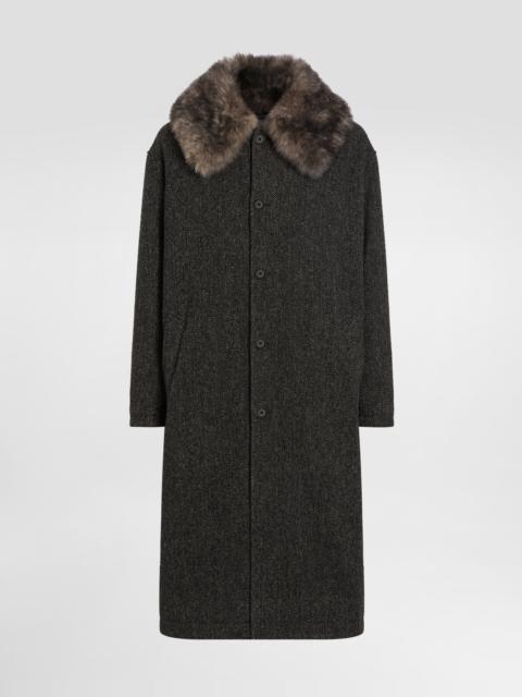 Dolce & Gabbana Wool chevron coat