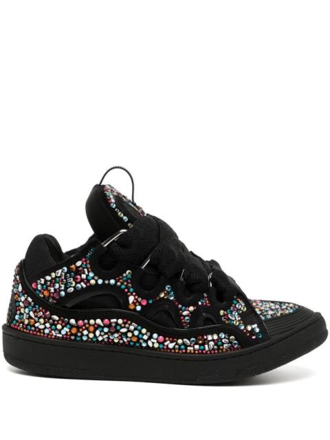 Lanvin LANVIN Curb rhinestone sneakers Black/Multicolour