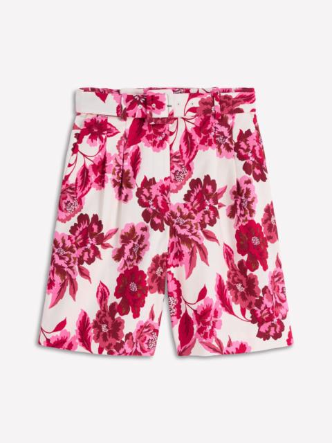 BODEN Chelsea Belted Tailored Shorts-Sangria Sunset, Floral Print