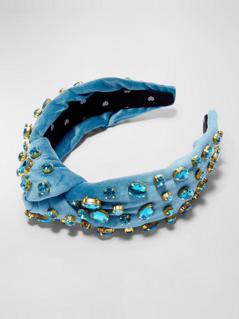 LELE SADOUGHI Crystal Embellished Velvet Knot Headband
