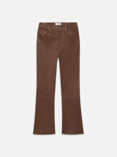 FRAME The Leather Reboot Crop in Cedar