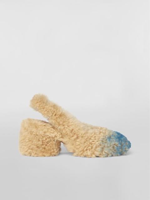 Marni SHEEPSKIN PUMP WITH SQUARE COLOURFUL SPRAY CAPTOE