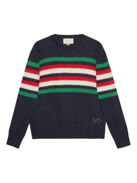 GUCCI Striped wool alpaca sweater with GG