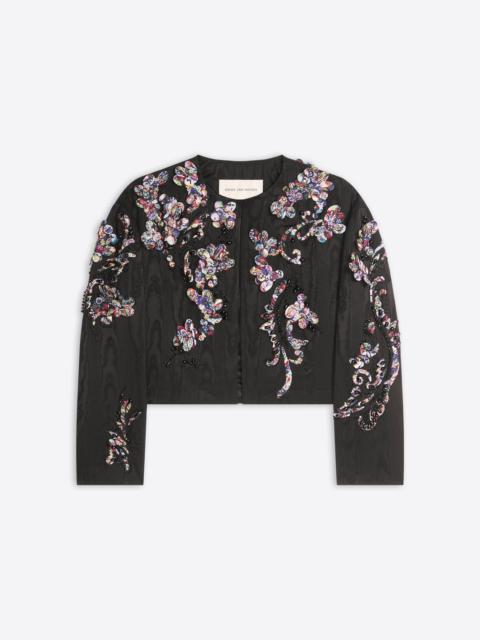 Dries Van Noten EMBROIDERED MOIRÉ JACKET