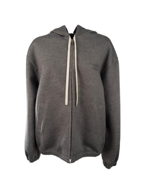 Miu Miu logo-patch drawstring hoodie