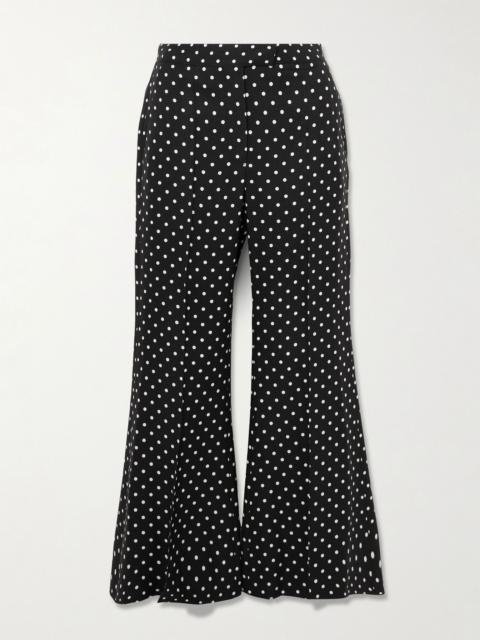 Valentino Polka-dot grain de poudre flared pants Black