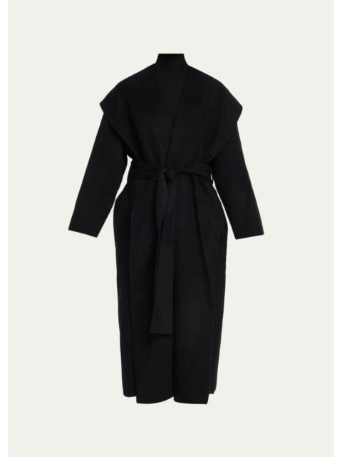 TOTEME Hoodie Wool Belted Coat