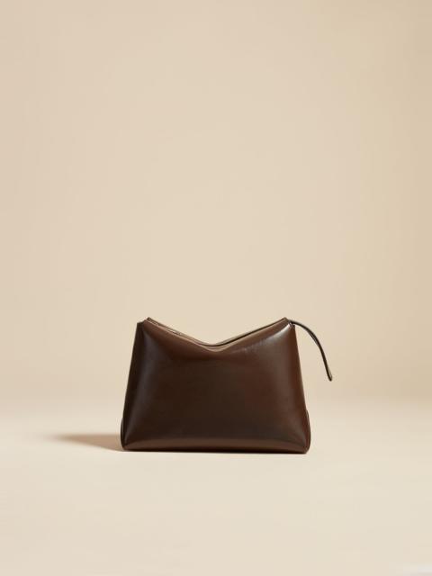 The Lina Pochette in Chestnut Crackle Patent Leather