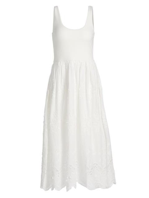 GENERATION LOVE Women's Leann 3D Voile Combo Midi-Dress - White