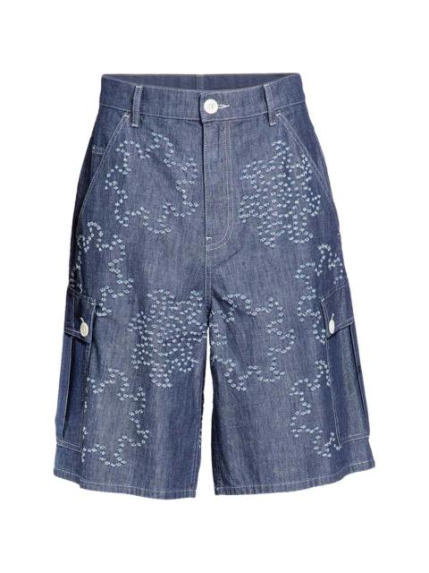 Marni embroidered denim shorts