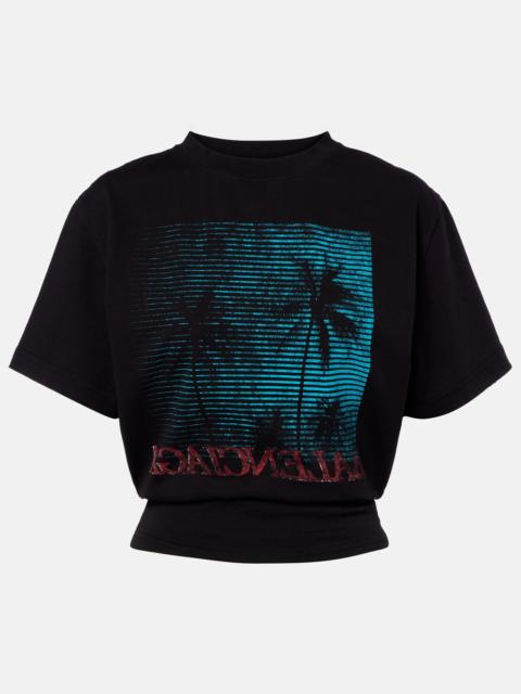 BALENCIAGA Logo cropped cotton jersey T-shirt