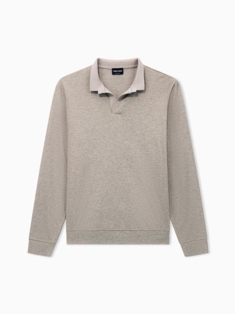 GIORGIO ARMANI POLO SHIRT REGULAR FIT IN COTTON SILK AND CASHMERE JERSEY