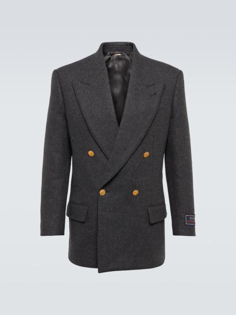 GUCCI Double-breasted wool-cashmere blazer