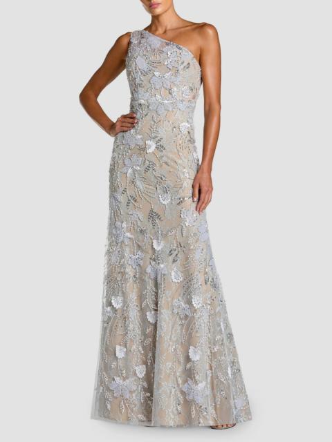 MAC DUGGAL Women's One-Shoulder Neckline Trumpet Gown - Powder Blue