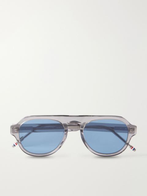Thom Browne Round-Frame Acetate Sunglasses Silver