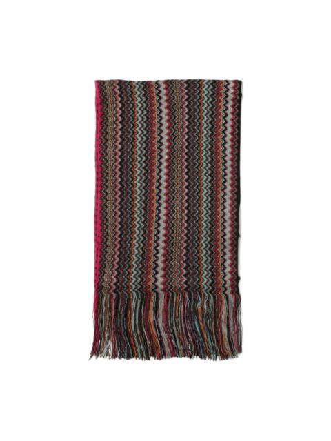 Missoni zigzag-pattern fringed scarf