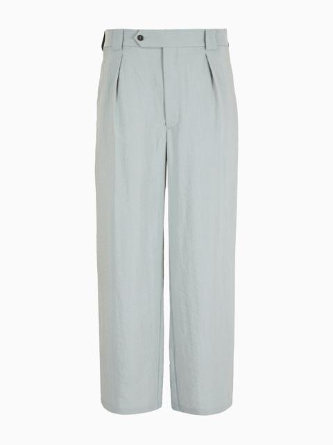 GIORGIO ARMANI One-dart trousers in a silk-blend twill