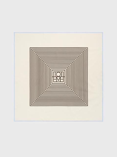 TOTEME Centered monogram silk scarf macadamia