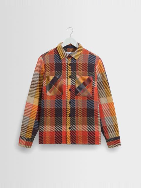 Wax London Whiting - Orange Pike Check Overshirt
