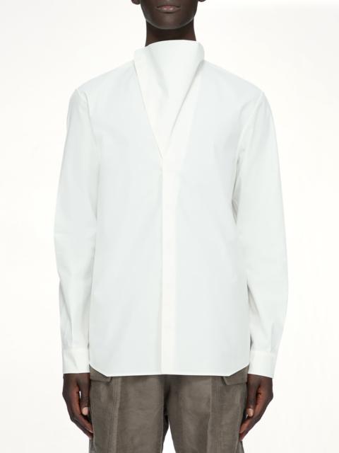 Rick Owens Cotton Poplin Island Shirt in Milk