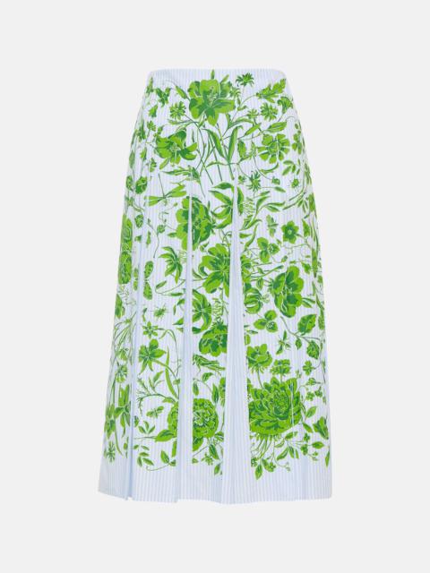GUCCI Gucci Flowers striped cotton midi skirt