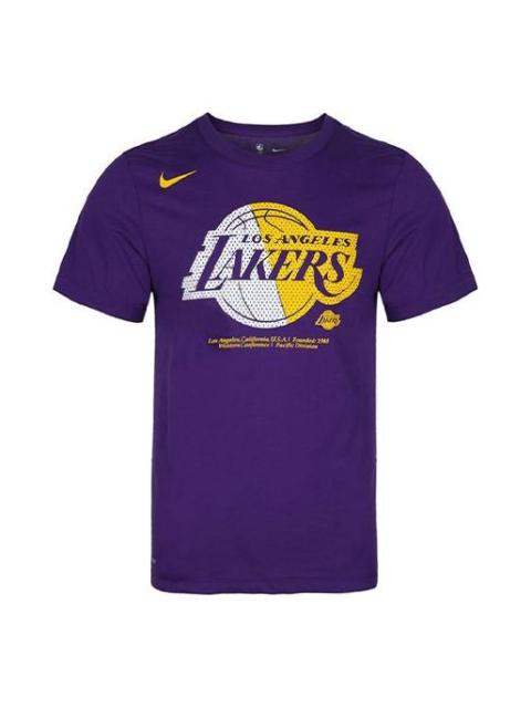 Nike Nike Dri-fit NBA 로스 앤젤레스 호수 둥근 목 짧은 소매 자주색 AT0422-547