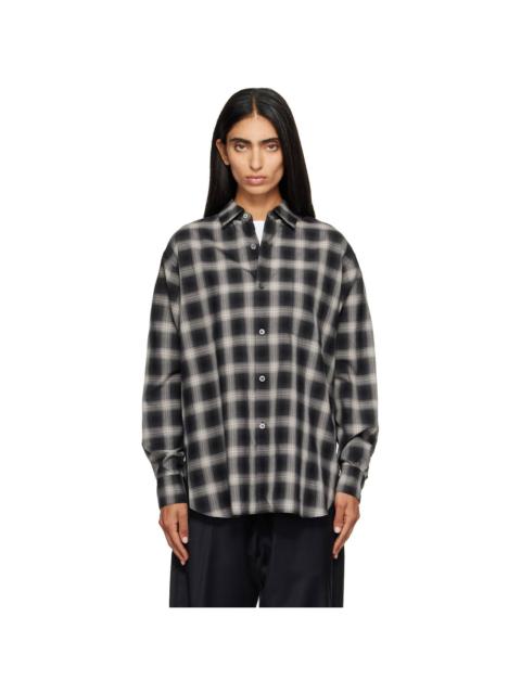 ssstein Black Cotton Oversized LS Shirt