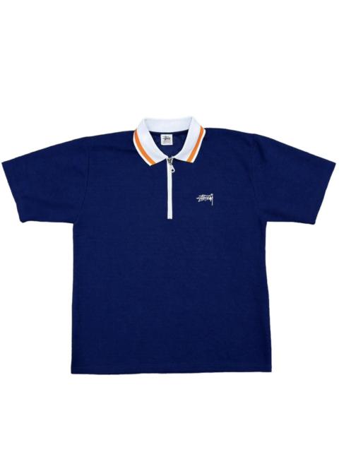 Other Designers Vintage 90s Stussy Half Zipper Polo Jersey Shirt ...