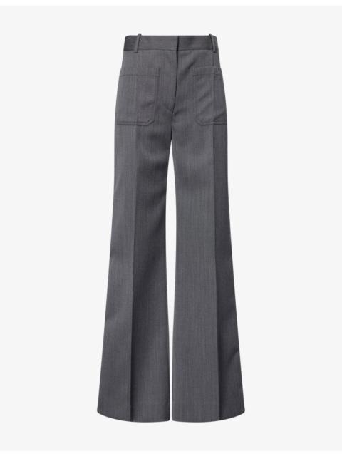 Victoria Beckham Ethel Tailored Pleated Wool Trousers