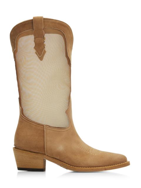 PARTLOW Women's Gemma 55MM Suede & Mesh Cowboy Boots - Cest