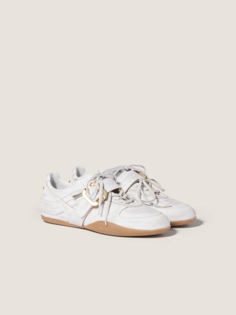 Miu Miu Gymnasium leather sneakers with strap and buckle