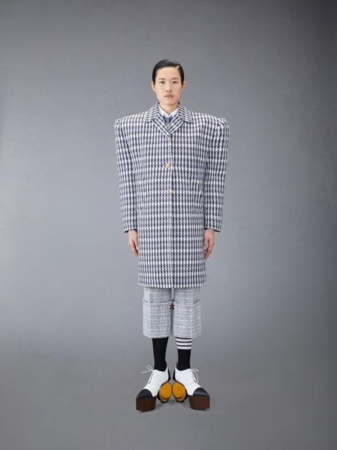 Thom Browne GROSGRAIN TWEED OVERSIZED BAL COLLAR OVERCOAT