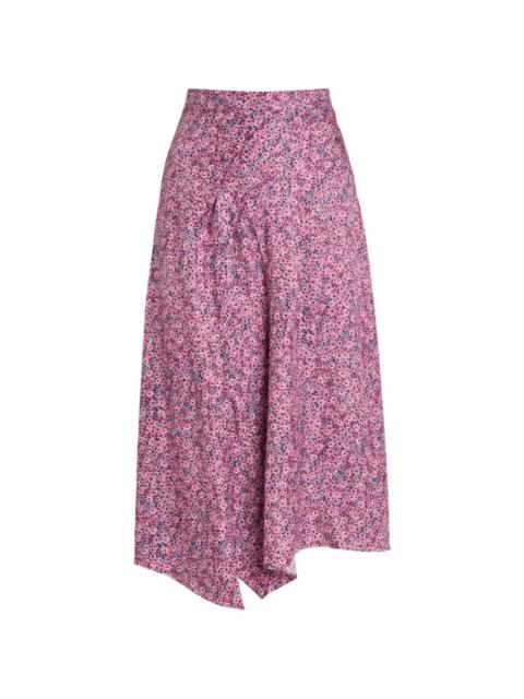 Isabel Marant Cacia floral-print asymmetric midi skirt