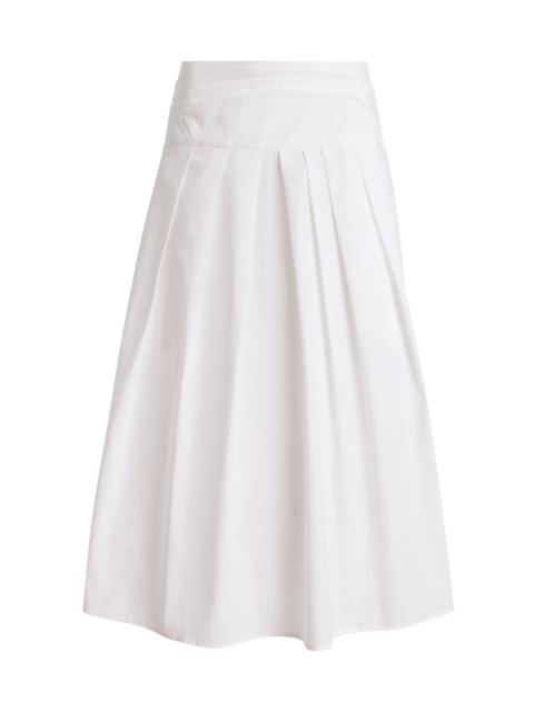 Proenza Schouler Nessa Pleated Cotton Midi Skirt