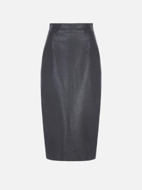 EMILIA WICKSTEAD Mavis Skirt in Black Grain Leather