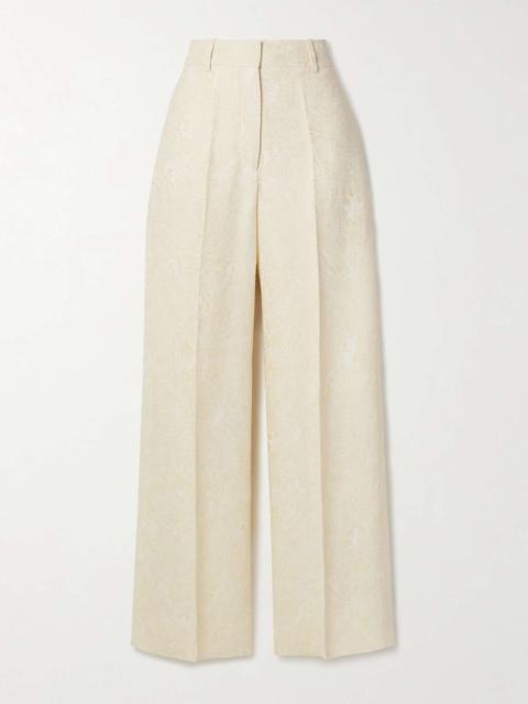Off-White Floral-jacquard wide-leg pants
