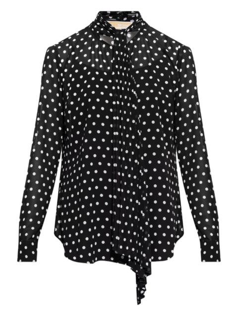 MICHAEL KORS polka-dot neck-tie blouse
