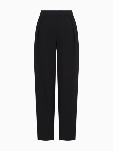 EMPORIO ARMANI KNIT-EFFECT JACQUARD JERSEY TROUSERS WITH DARTS