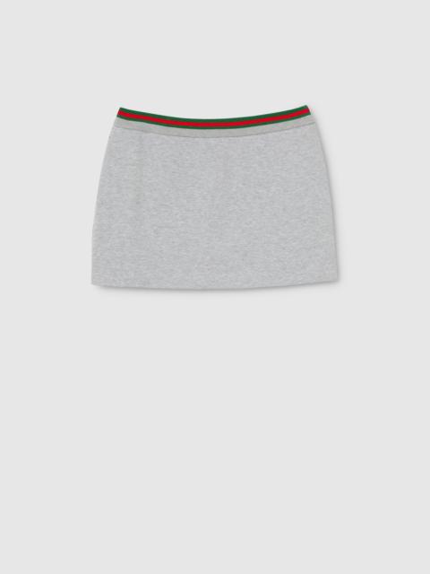 GUCCI Cotton jersey skirt with Web