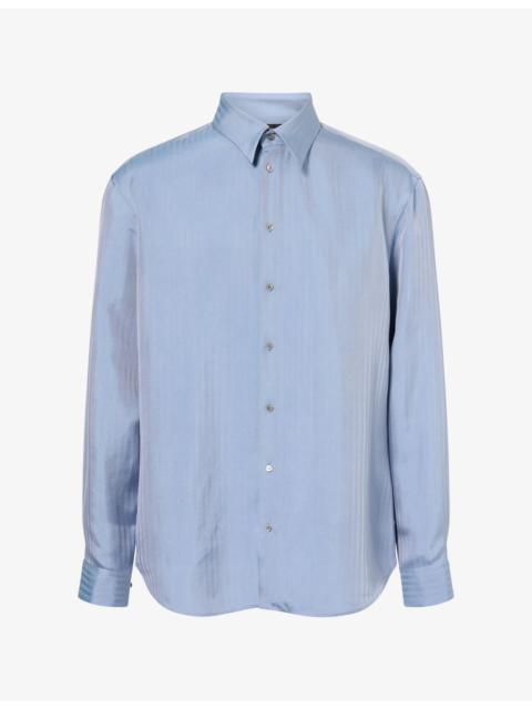 GIORGIO ARMANI Long-Sleeve Regular-Fit Silk Shirt