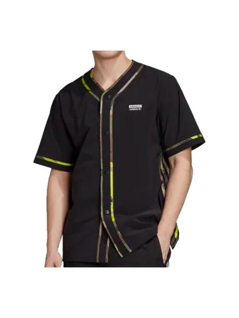 adidas adidas originals Athleisure Casual Sports Breathable Short Sleeve Shirt Black GK5912