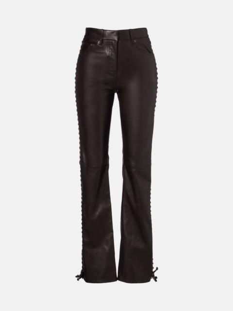 ROTATE Leather straight pants